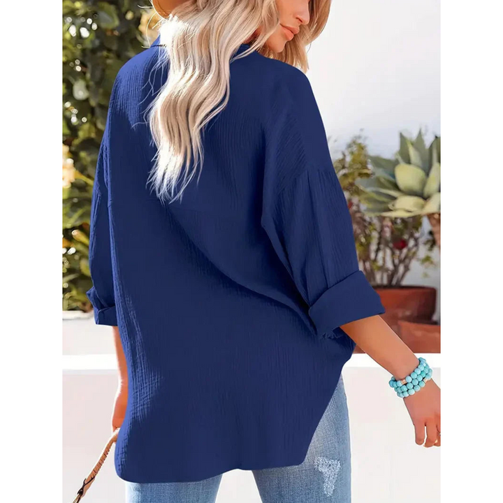 Elegantes langärmeliges Damenhemd mit klassischem Button-down-Verschluss
