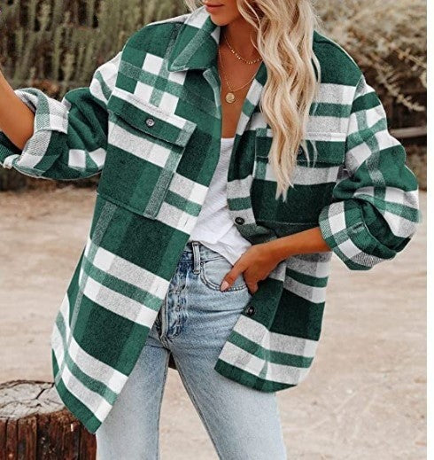 Elegantes Damen-Sweatshirt im rustikalen Stil mit klassischem Karo