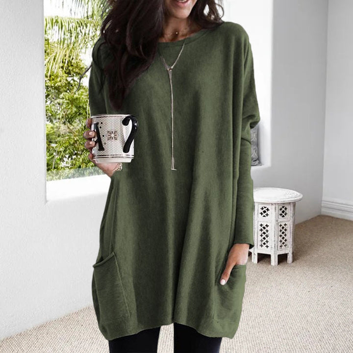 Eleganter Damenpullover mit funktionellen Taschen - perfekt für jede Gelegenheit