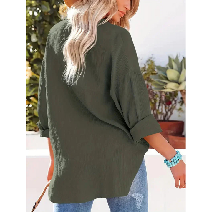 Elegantes langärmeliges Damenhemd mit klassischem Button-down-Verschluss
