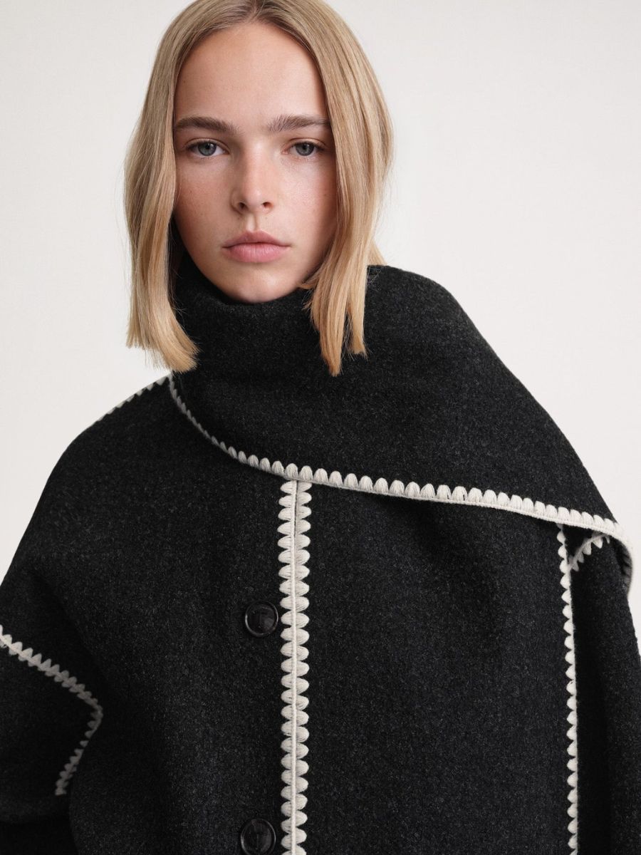 Modische Damenjacke mit elegantem Schal für außergewöhnlichen Komfort und einen raffinierten Look