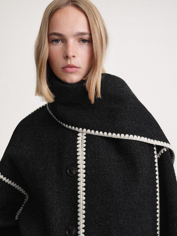 Modische Damenjacke mit elegantem Schal für außergewöhnlichen Komfort und einen raffinierten Look