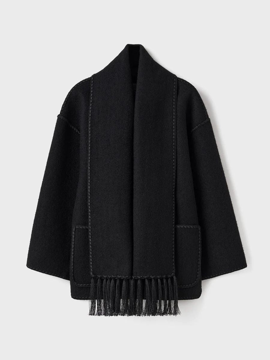 Modische Damenjacke mit elegantem Schal für außergewöhnlichen Komfort und einen raffinierten Look