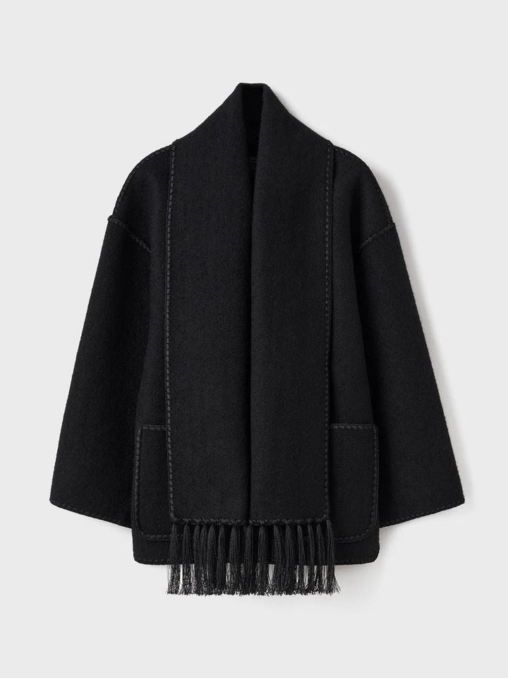 Modische Damenjacke mit elegantem Schal für außergewöhnlichen Komfort und einen raffinierten Look