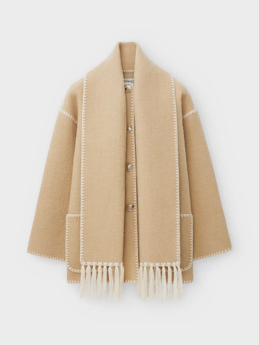 Modische Damenjacke mit elegantem Schal für außergewöhnlichen Komfort und einen raffinierten Look