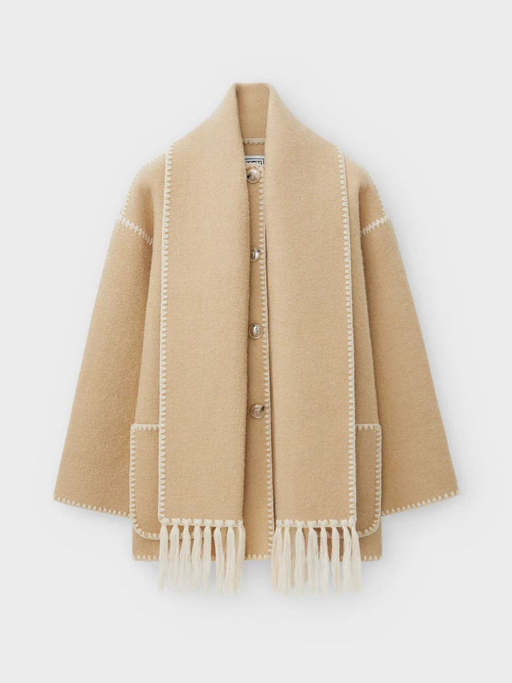Modische Damenjacke mit elegantem Schal für außergewöhnlichen Komfort und einen raffinierten Look