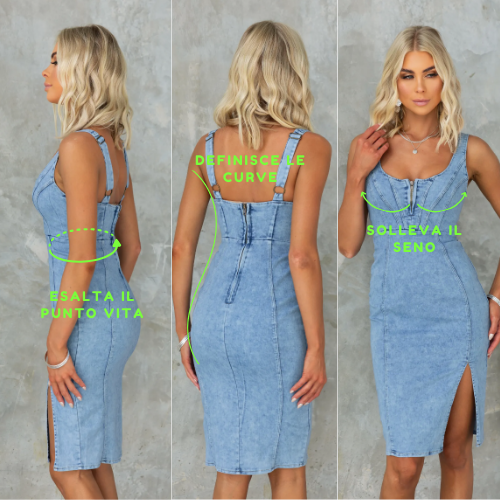 Sara™ - Stilvolles Denim-Kleid mit taillierter Passform für einen eleganten Effekt