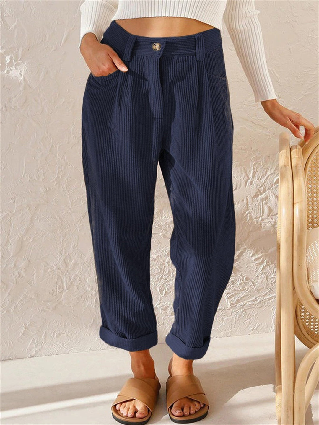 Elegante Damenhose mit hoher Taille für einen modischen und anspruchsvollen Look