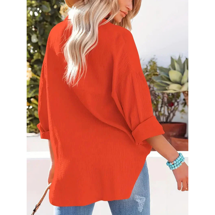 Elegantes langärmeliges Damenhemd mit klassischem Button-down-Verschluss