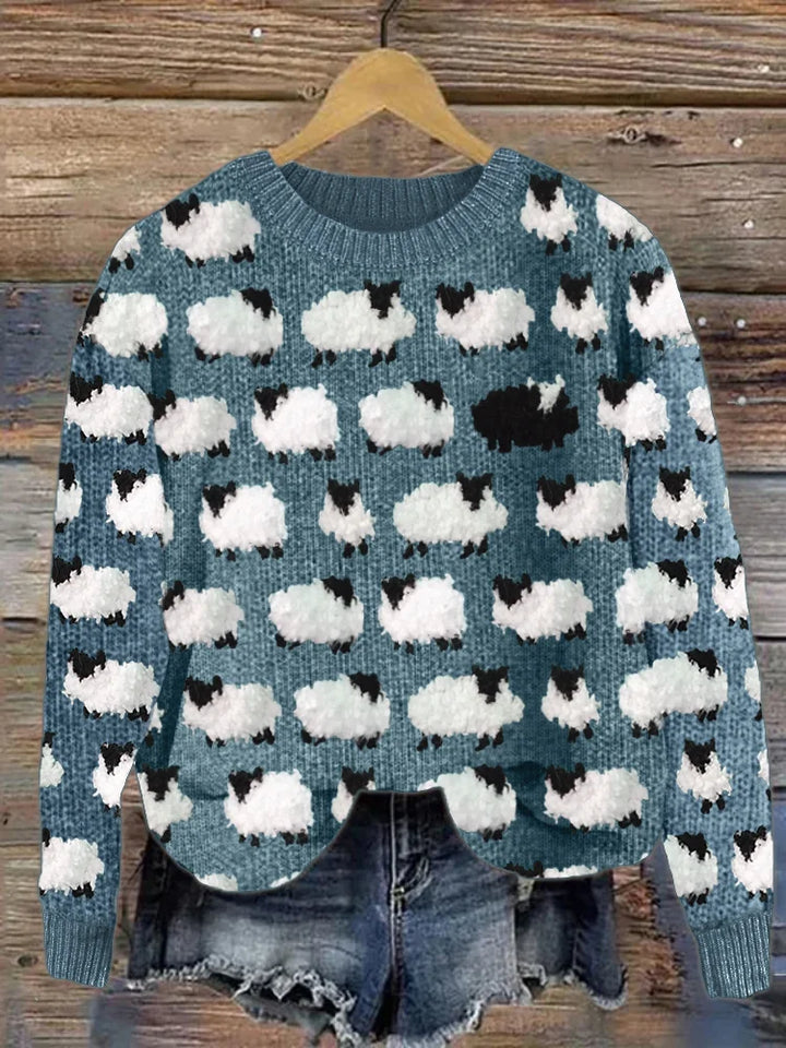 Modischer Damenpulli mit auffälligem Print - modisch und bequem