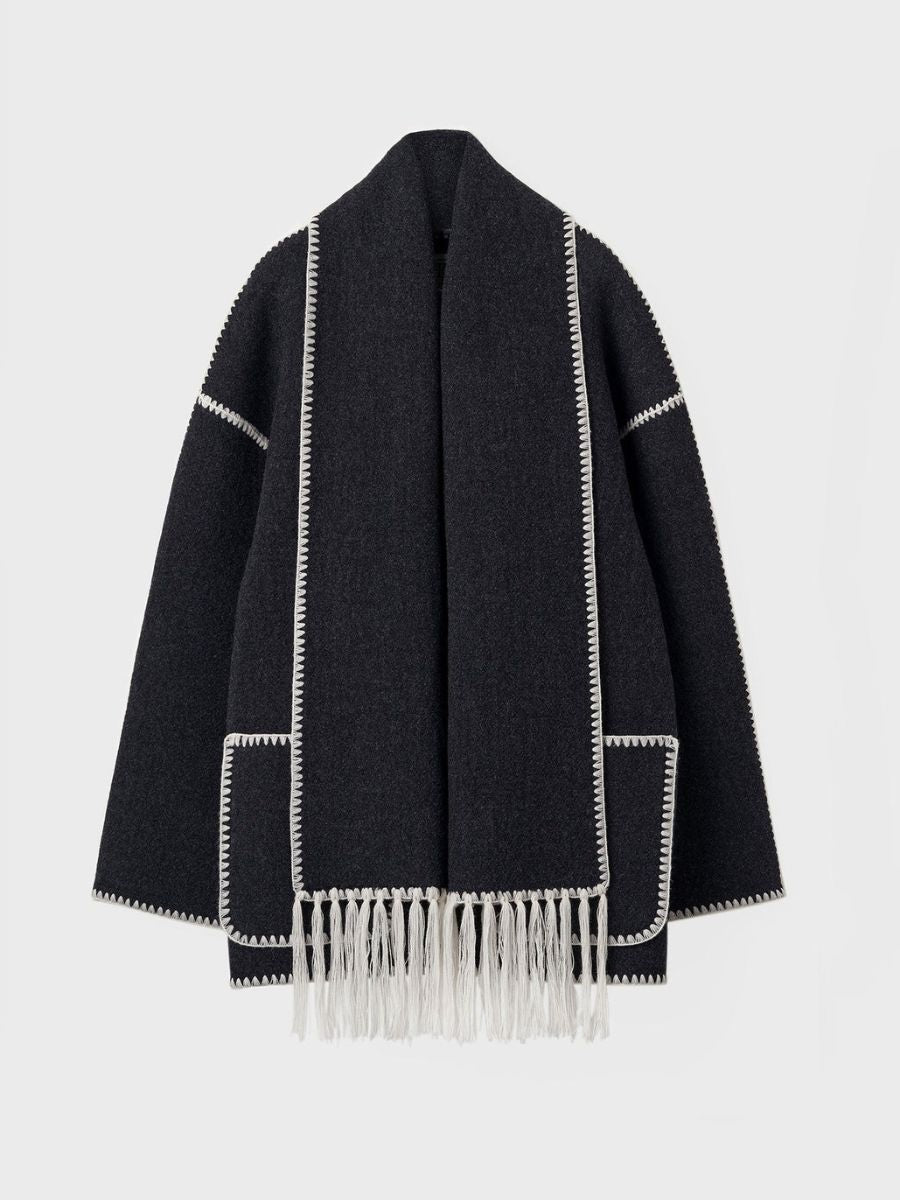 Modische Damenjacke mit elegantem Schal für außergewöhnlichen Komfort und einen raffinierten Look
