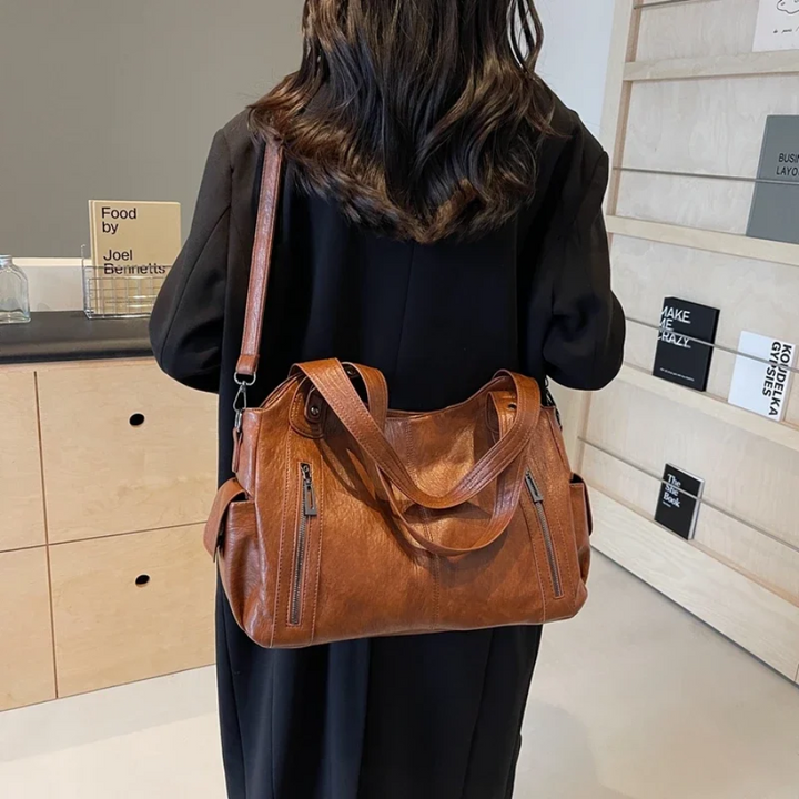 Malyna Elegante Casual Schoudertas met Rits en Verstelbare Band voor Luxe en Comfort