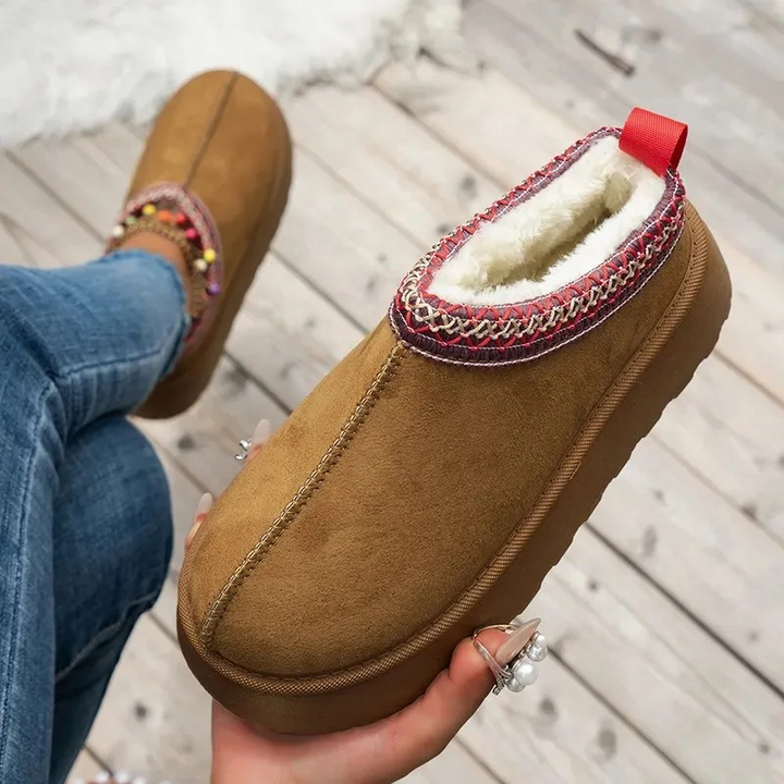 Ornella™ - Schneestiefel aus Leder mit weichem Plüsch-Plateau für außergewöhnlichen Komfort