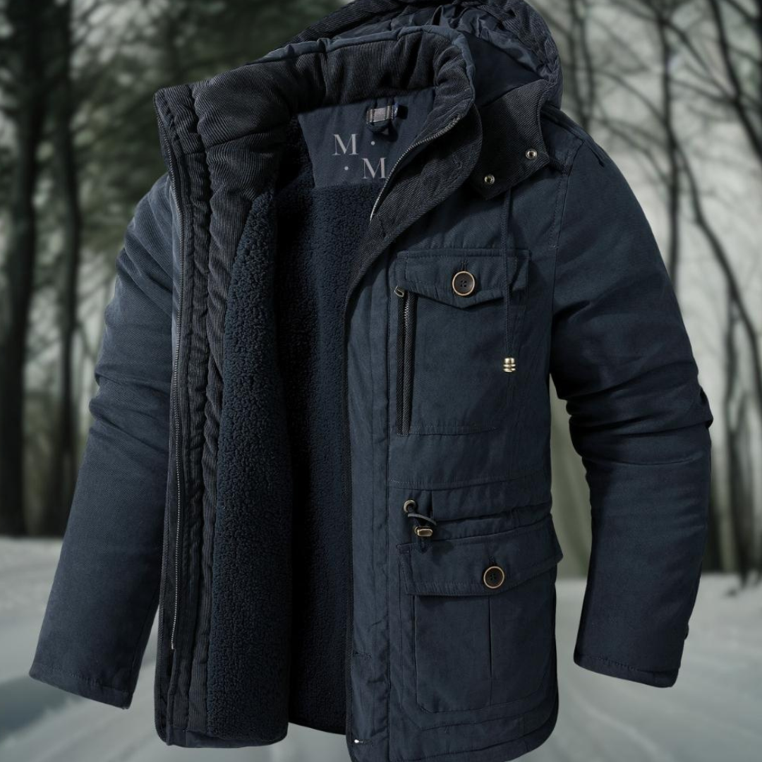 Elegante Herren-Winterbomberjacke mit funktionellem Reißverschluss - ein zeitloser Style für kalte Tage