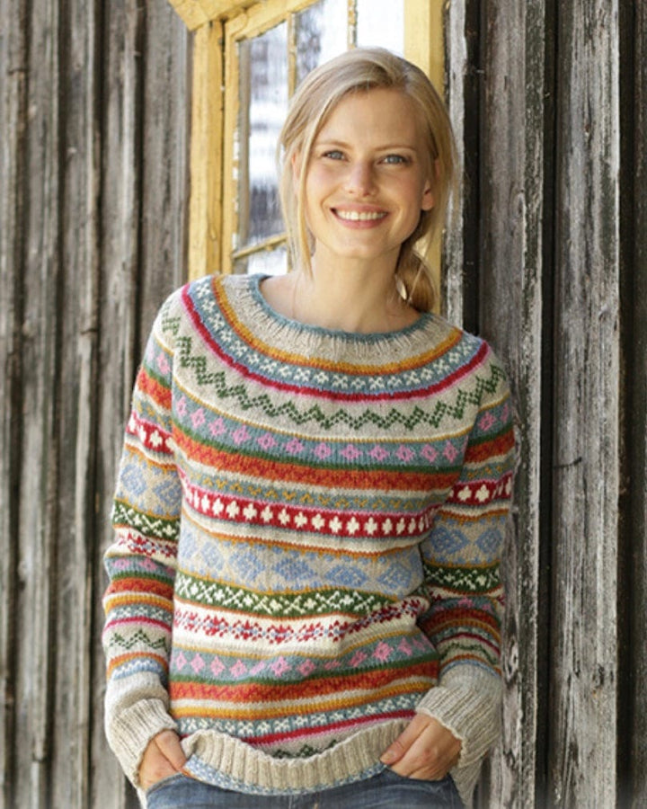 Modischer und farbenfroher vielseitiger Damenpullover