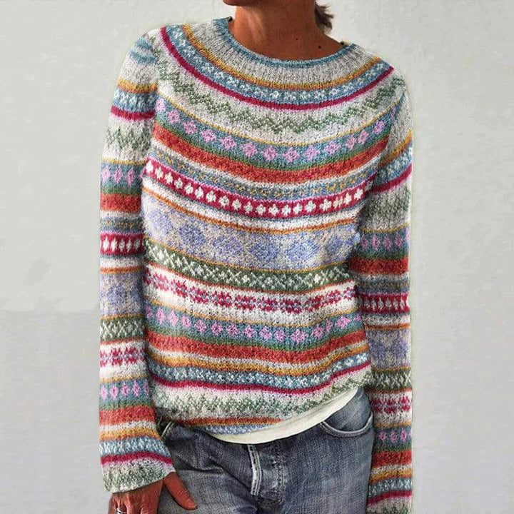 Modischer und farbenfroher vielseitiger Damenpullover