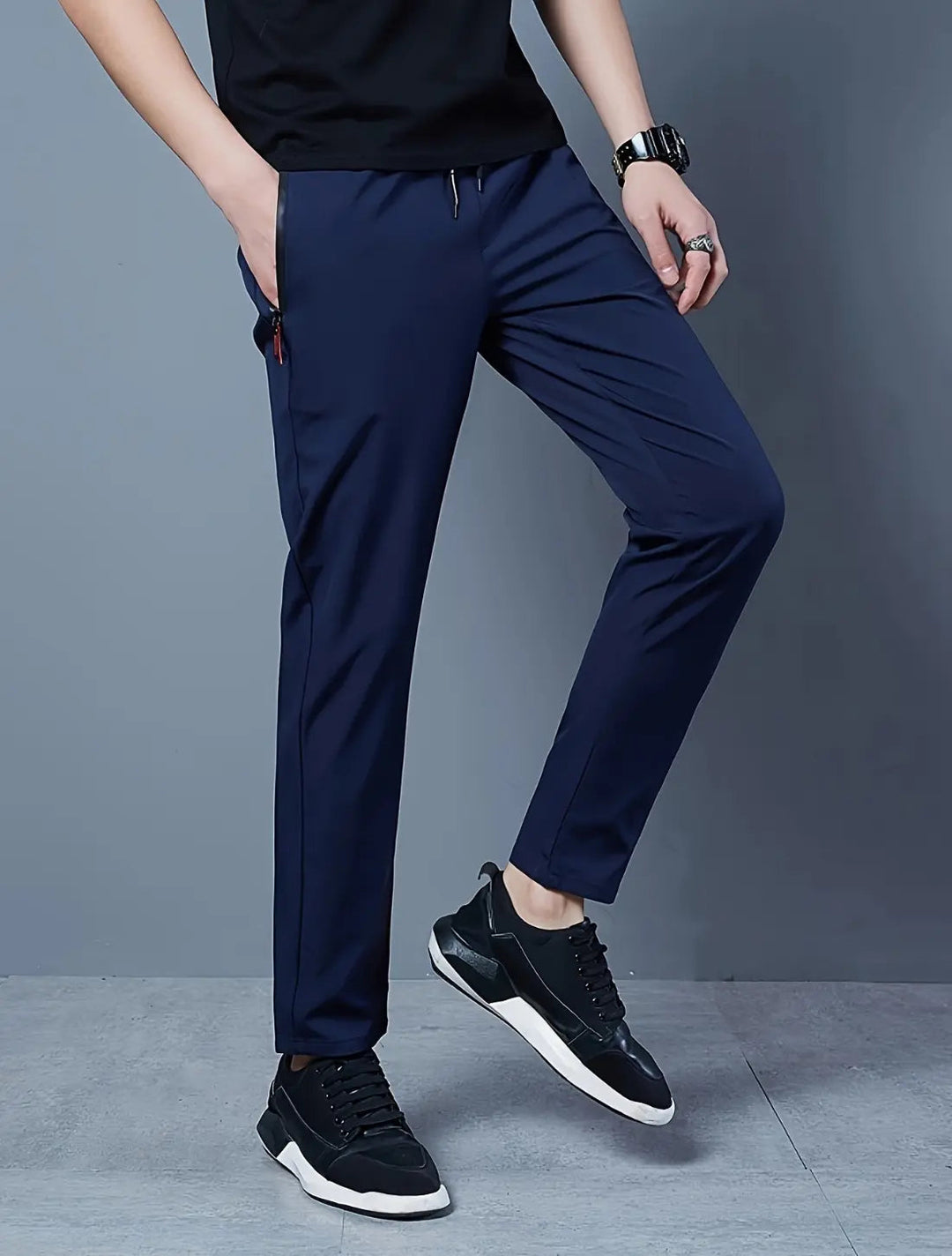 VIQA Męskie Spodnie Sportowe Slim Fit – Lekkie, Elastyczne na Co Dzień i Trening