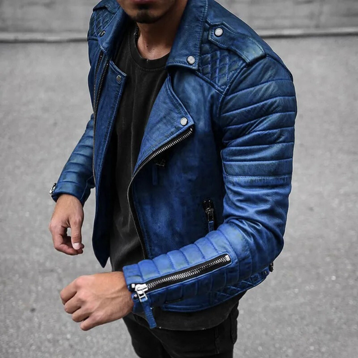 Stylowa i wodoodporna męska kurtka biker premium – elegancki design na każdą okazję