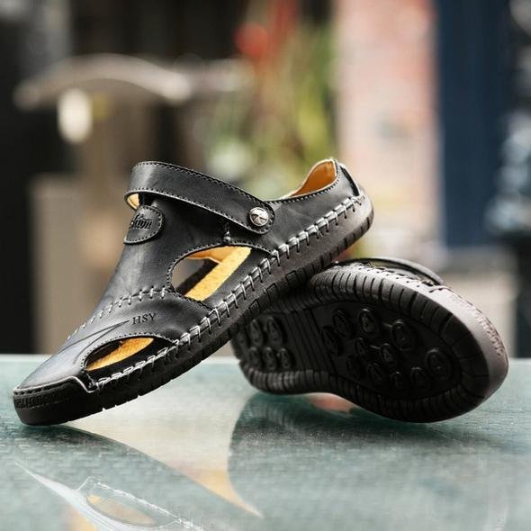 Elegante und bequeme Herrensandalen aus atmungsaktivem Leder für ganztägigen Komfort