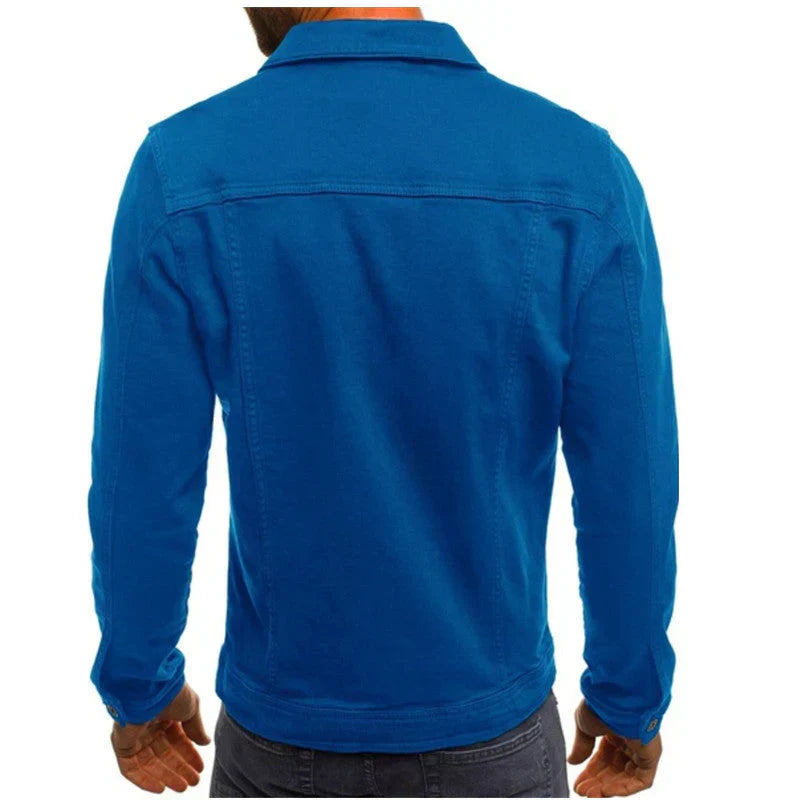Elegante Herrenjacke mit Knopf und funktionellen Taschen auf der Vorderseite