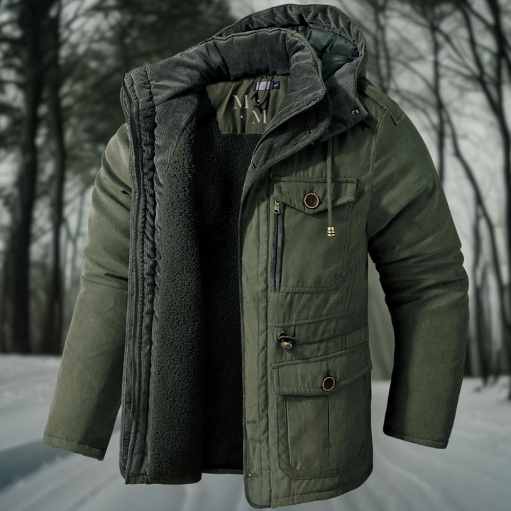 Elegante Herren-Winterbomberjacke mit funktionellem Reißverschluss - ein zeitloser Style für kalte Tage