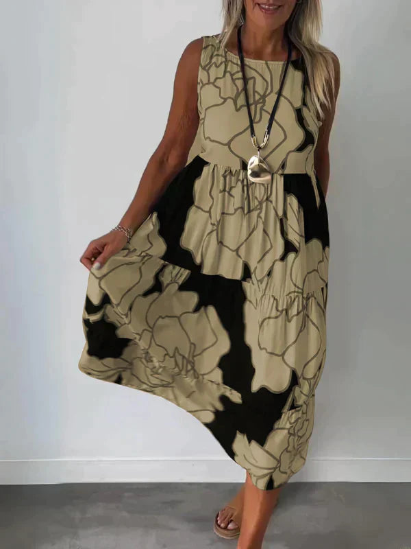 Stilvolles elegantes ärmelloses Damenkleid für selbstbewusste Frauen
