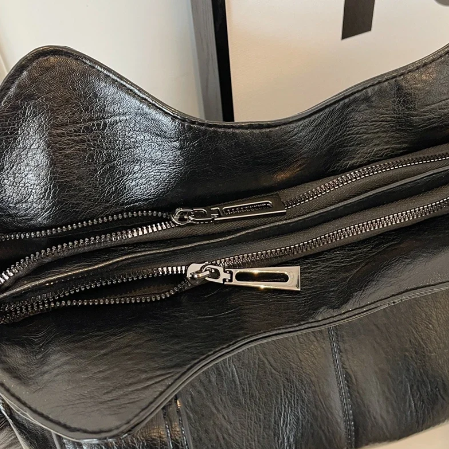 Malyna Elegante Casual Schoudertas met Rits en Verstelbare Band voor Luxe en Comfort