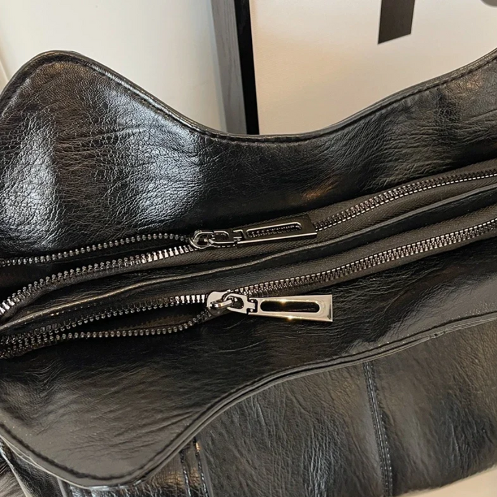 Malyna Elegante Casual Schoudertas met Rits en Verstelbare Band voor Luxe en Comfort