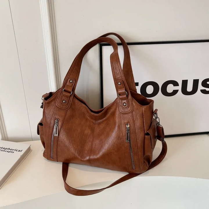 Malyna Elegante Casual Schoudertas met Rits en Verstelbare Band voor Luxe en Comfort