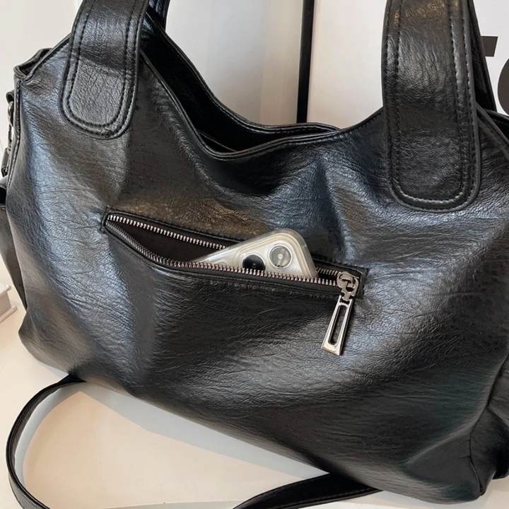 Malyna Elegante Casual Schoudertas met Rits en Verstelbare Band voor Luxe en Comfort