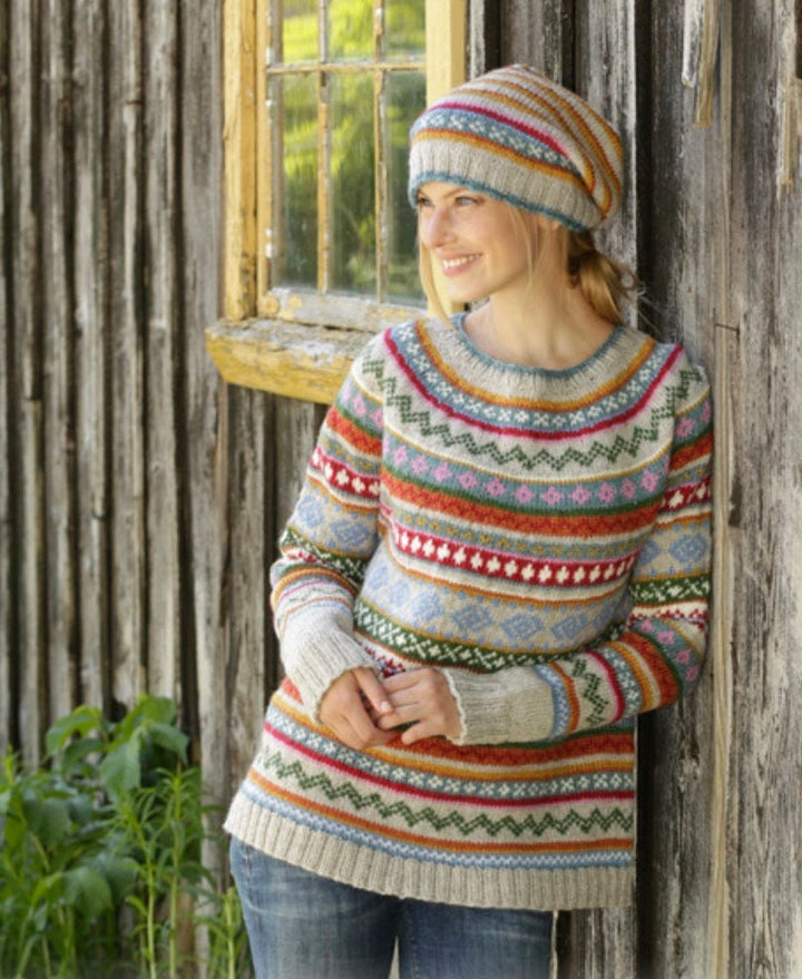 Modischer und farbenfroher vielseitiger Damenpullover