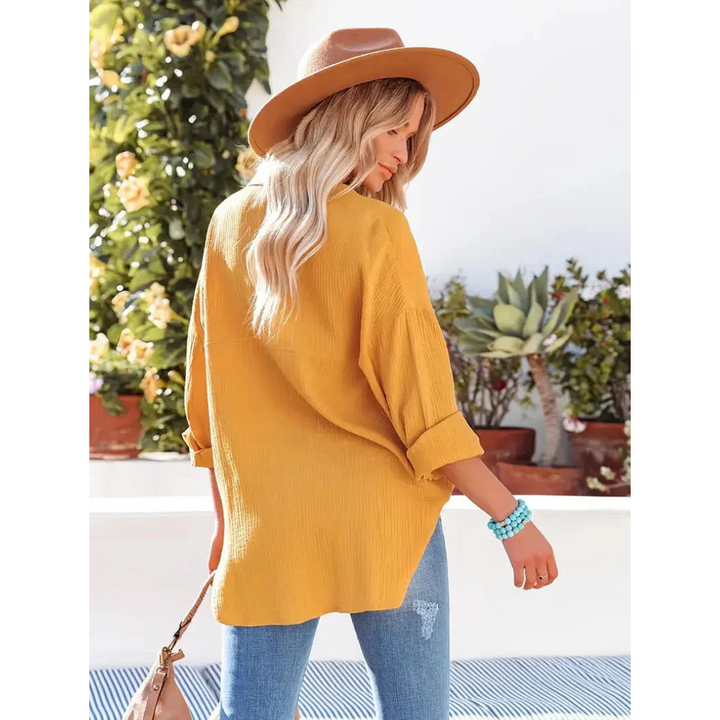 Elegantes langärmeliges Damenhemd mit klassischem Button-down-Verschluss
