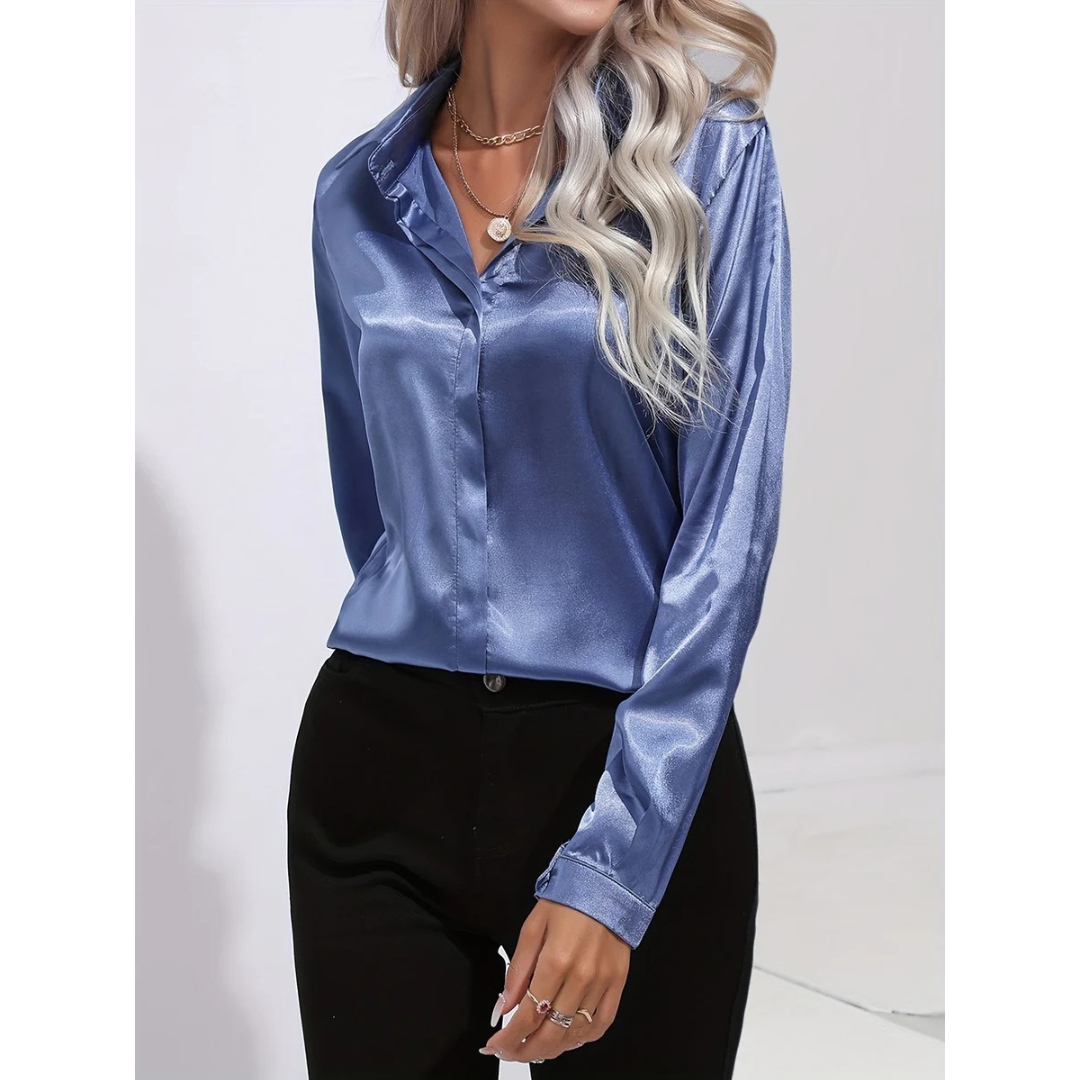 Elegantes Langarmhemd mit Knopfleiste für Damen - eine elegante und modische Wahl