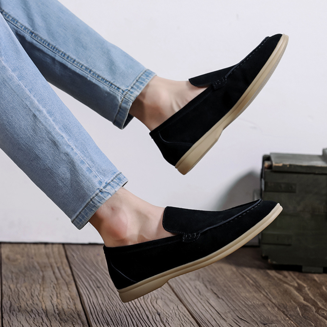 Modische Herren-Slipper aus Wildleder im modernen Milano-Stil