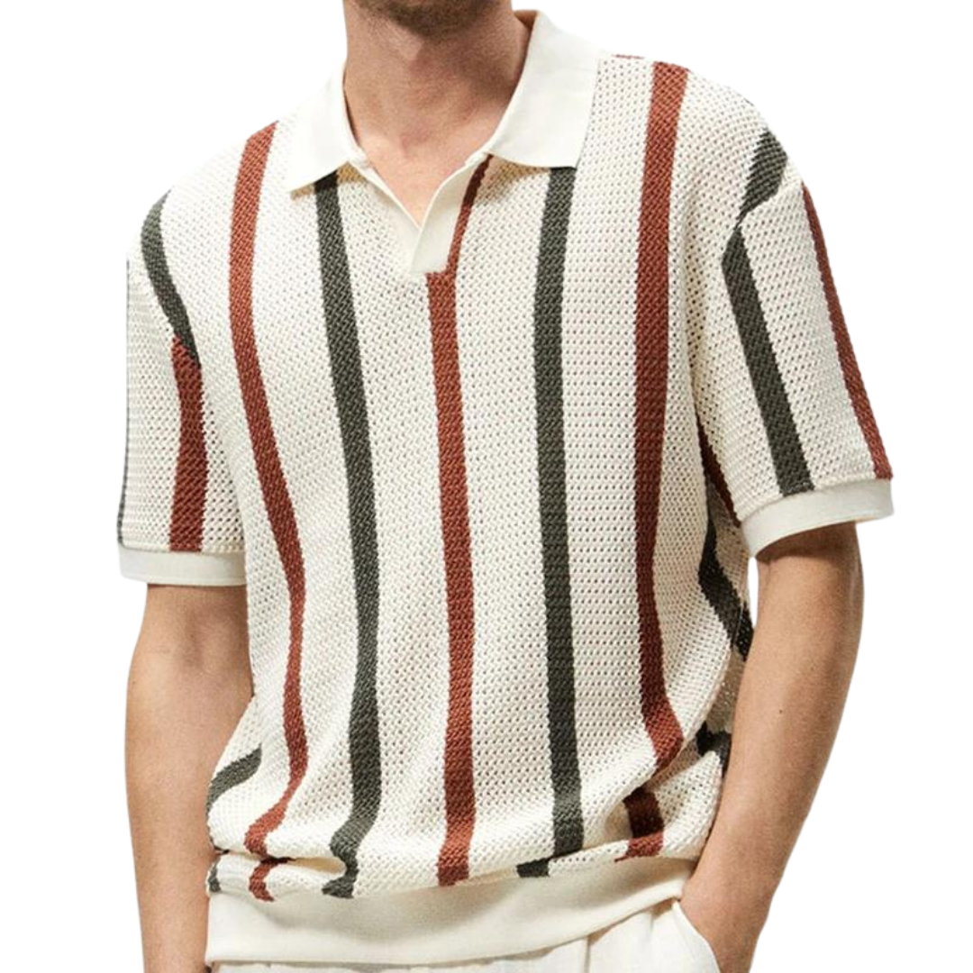 Elegantes Herren-Poloshirt mit elegantem Streifenmuster - bequem und stilvoll für jede Gelegenheit