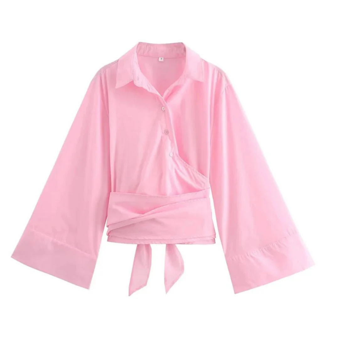 Stilvolles langärmeliges Kimonohemd für Damen - eine elegante und modische Wahl für jeden Anlass