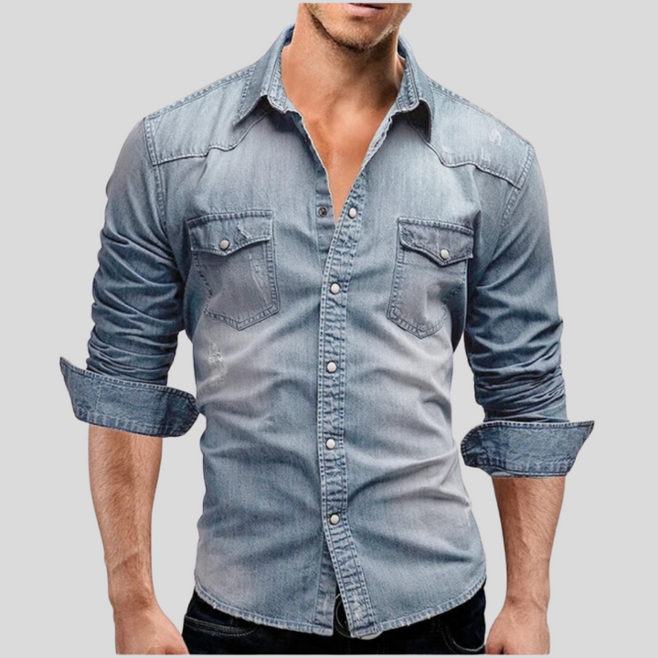 Modisches Slim Fit Denim-Hemd für Herren - außergewöhnlicher Komfort und modischer Look