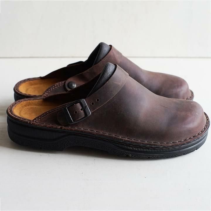 Bequeme orthopädische Herren-Pantoletten aus Leder für vollen Fußschutz
