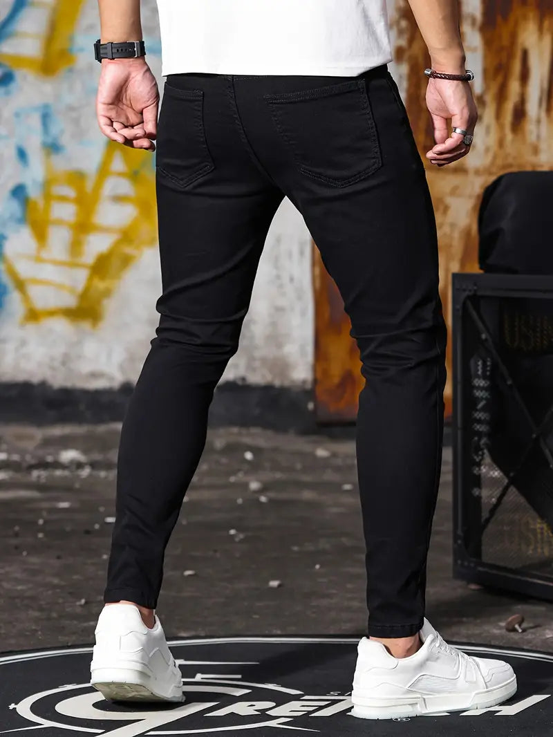 Stylische Herren-Skinny-Jeans aus mittelschwerem Stretch-Denim - garantierter Komfort und modischer Look
