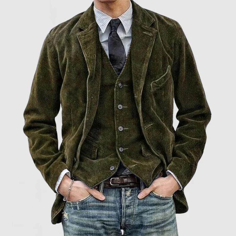 Modische Herren-Cordjacke mit funktionellen Fronttaschen