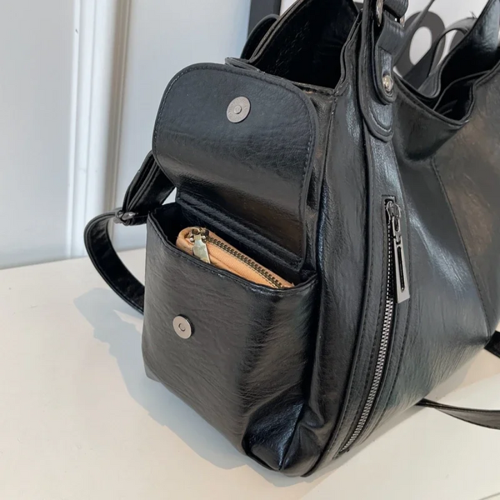 Malyna Elegante Casual Schoudertas met Rits en Verstelbare Band voor Luxe en Comfort