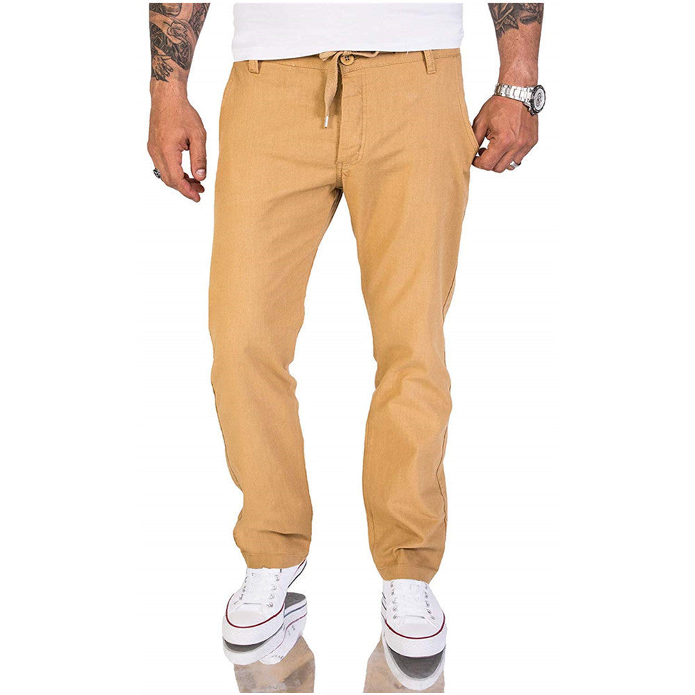 Stilvolle und bequeme Herren-Lederhose aus Baumwolle in einer eleganten monochromen Ausführung