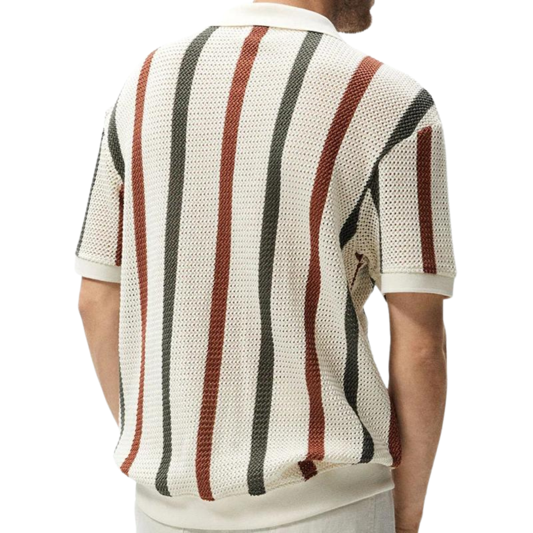 Elegantes Herren-Poloshirt mit elegantem Streifenmuster - bequem und stilvoll für jede Gelegenheit