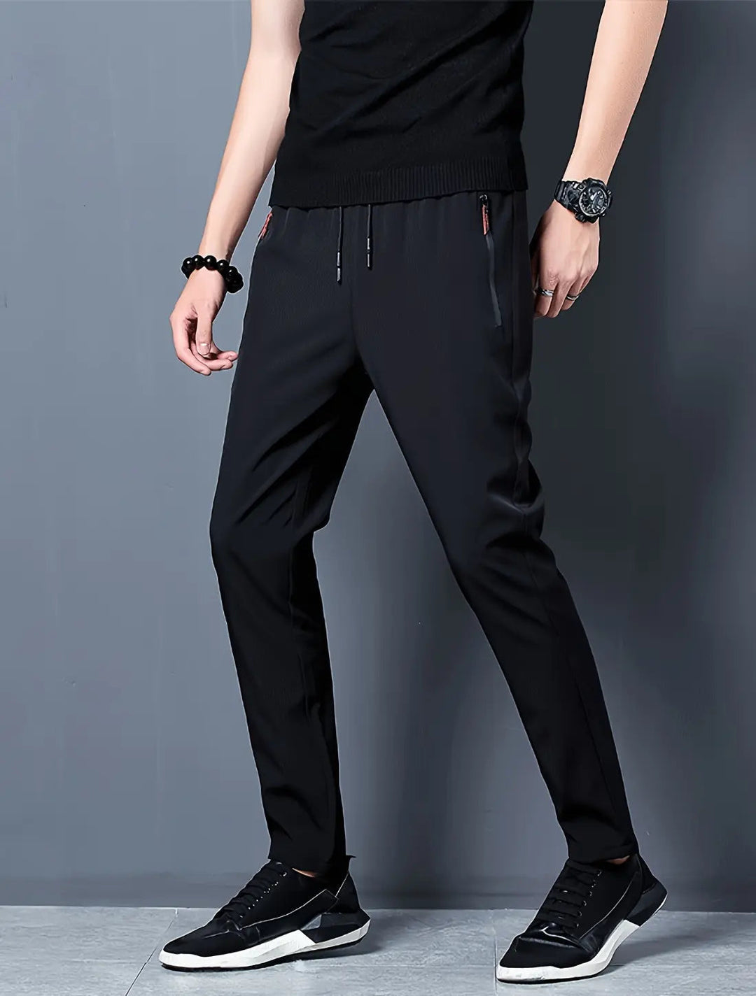 VIQA Męskie Spodnie Sportowe Slim Fit – Lekkie, Elastyczne na Co Dzień i Trening