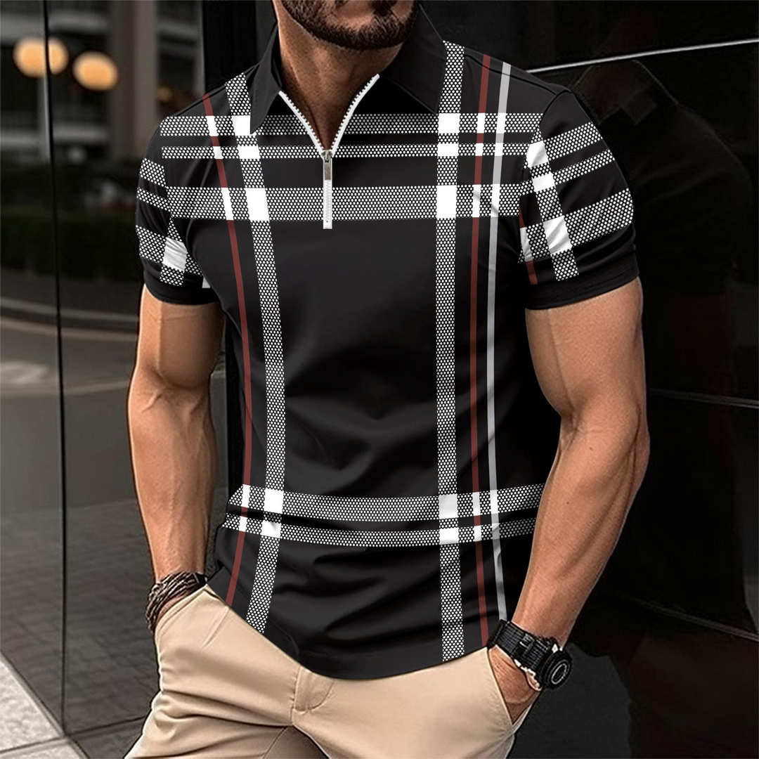 Elegantes Herren-Poloshirt im klassischen Karomuster
