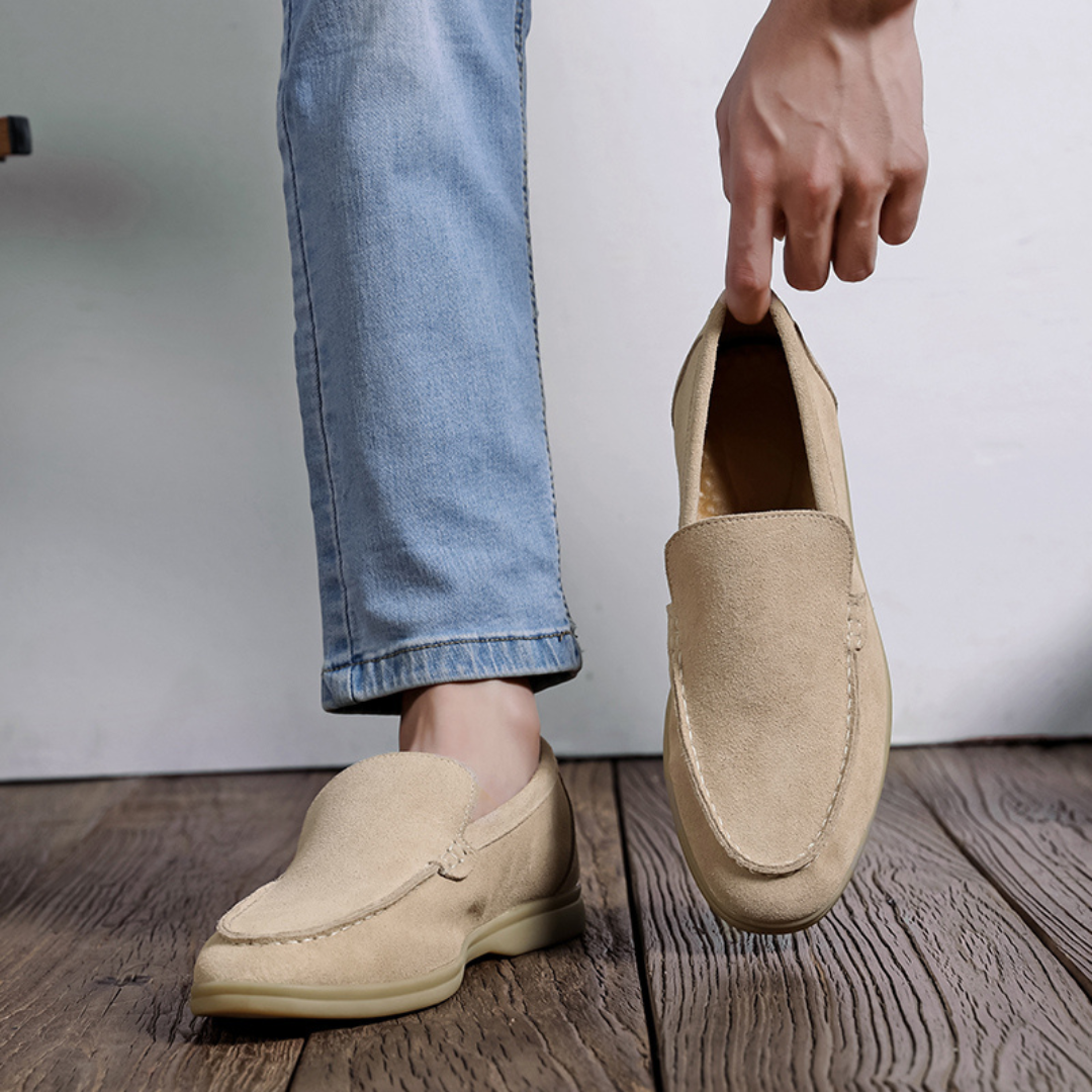 Modische Herren-Slipper aus Wildleder im modernen Milano-Stil