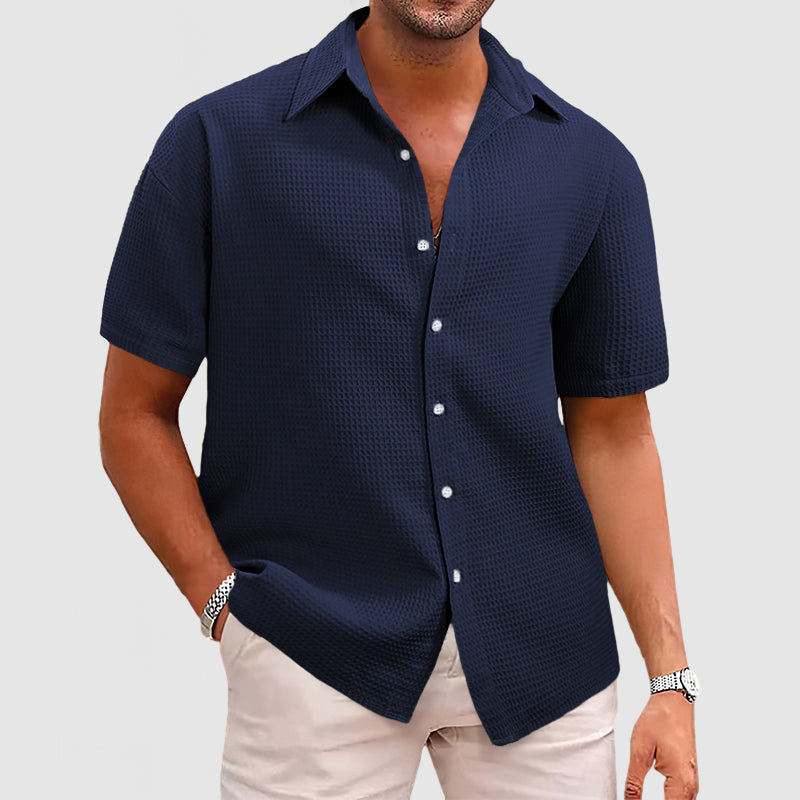 Modisches und bequemes Herren-T-Shirt aus elegantem Waffelstrick