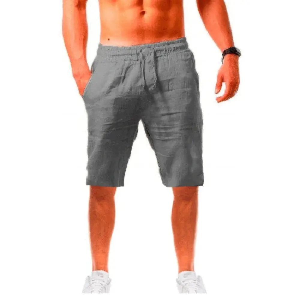 Męskie lniane spodenki fitness – Komfortowe i stylowe spodnie treningowe na każdą aktywność