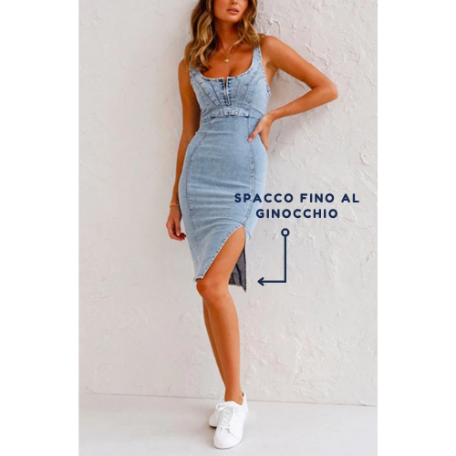 Sara™ - Stilvolles Denim-Kleid mit taillierter Passform für einen eleganten Effekt
