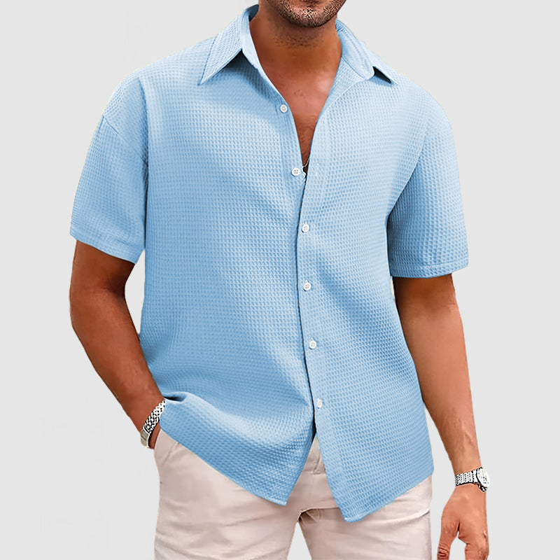 Modisches und bequemes Herren-T-Shirt aus elegantem Waffelstrick